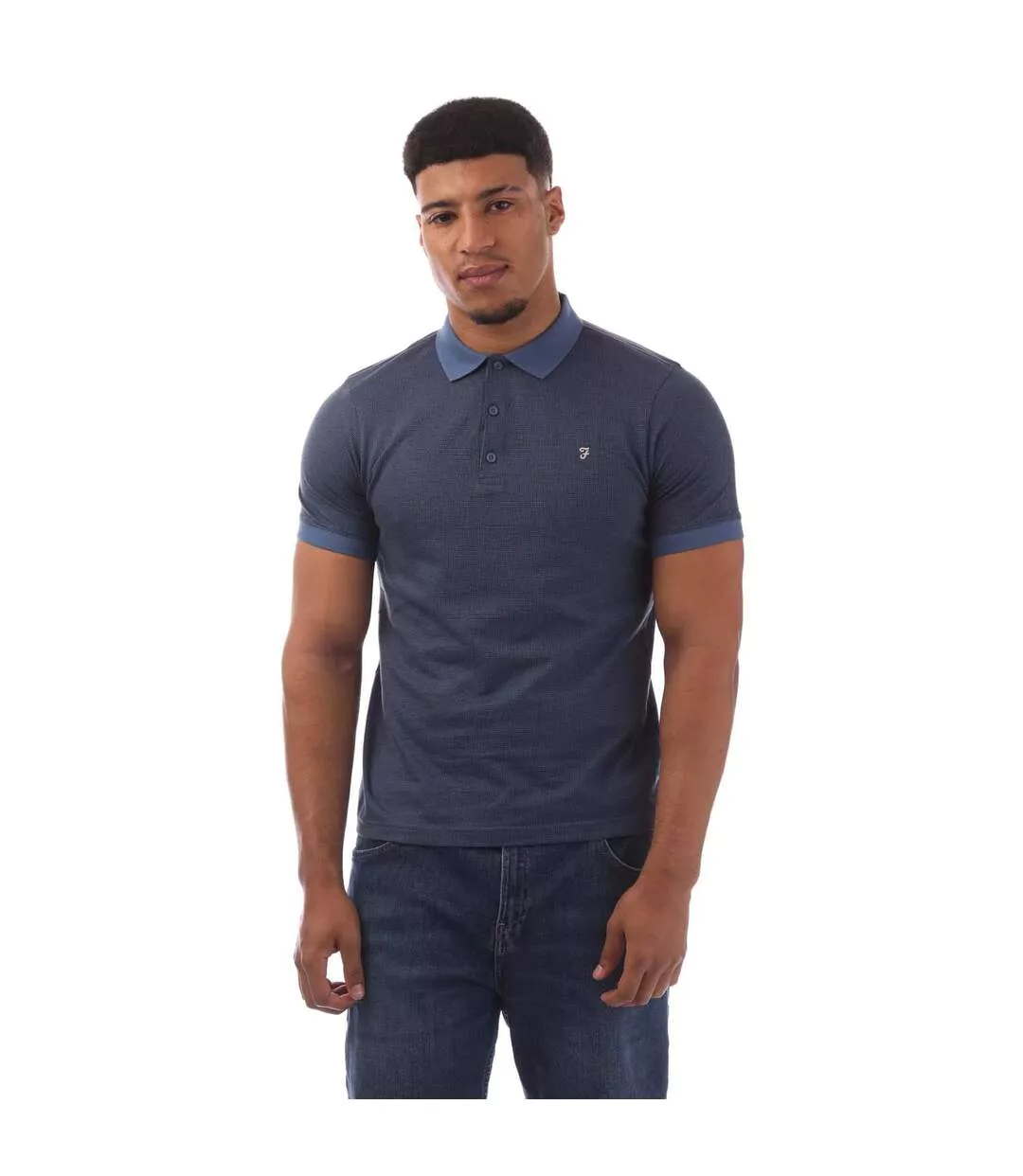 Polo Style Logo Brodé Stafford Homme Bleu Farah-2