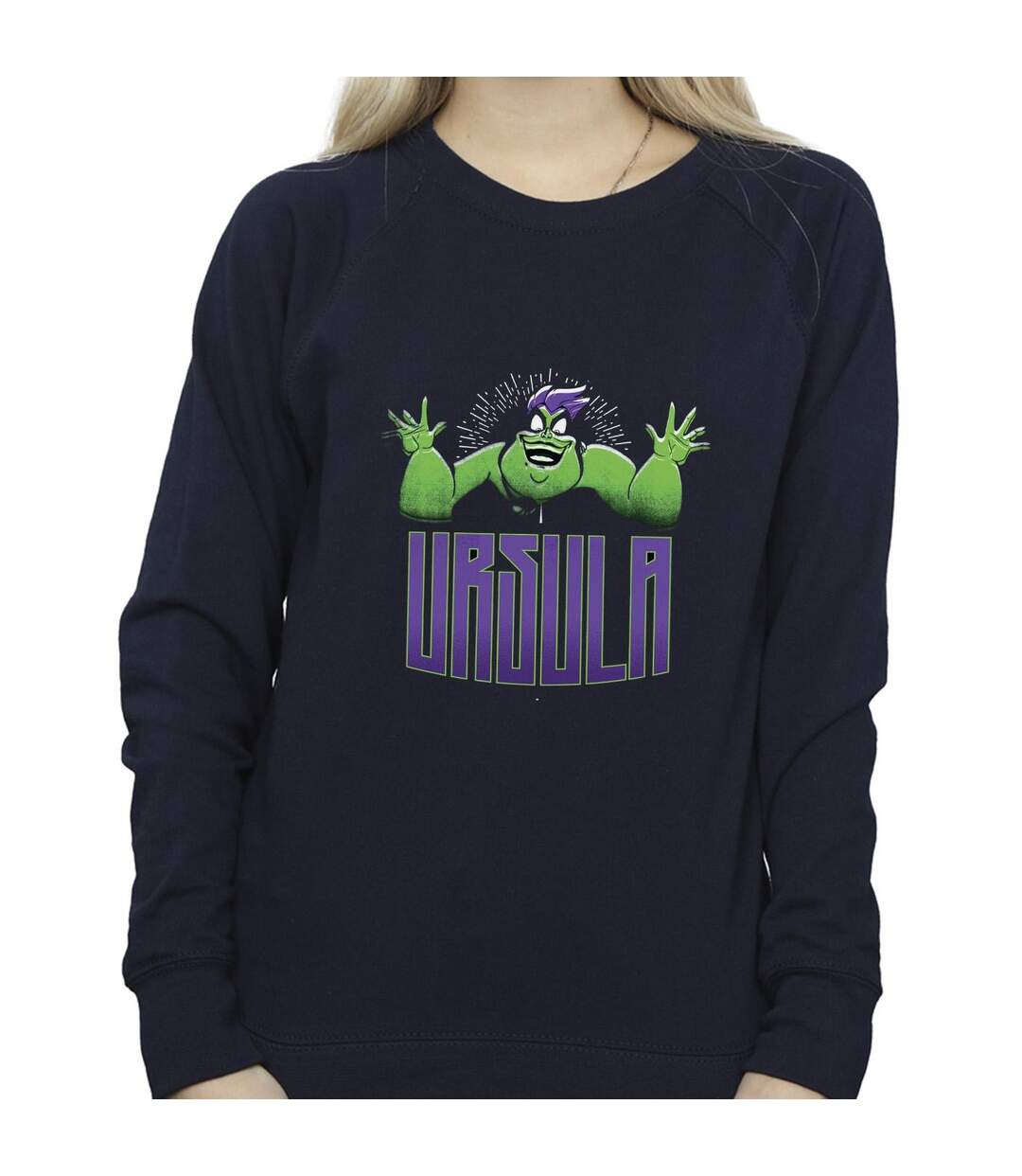 Disney Sweatshirt Vert Ursula Villains Femme/Ladies (Bleu marine) - UTBI42380-3