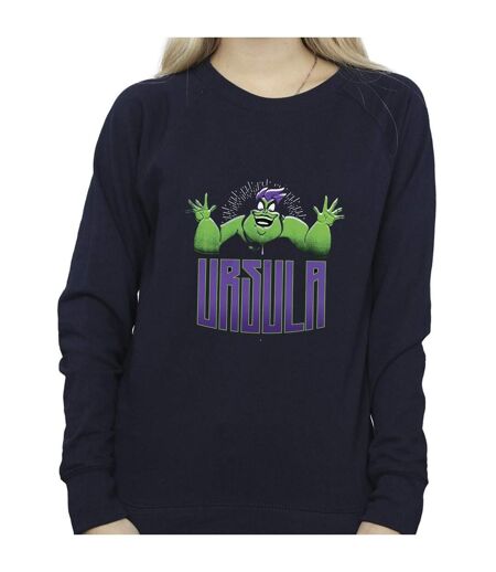 Disney Sweatshirt Vert Ursula Villains Femme/Ladies (Bleu marine) - UTBI42380