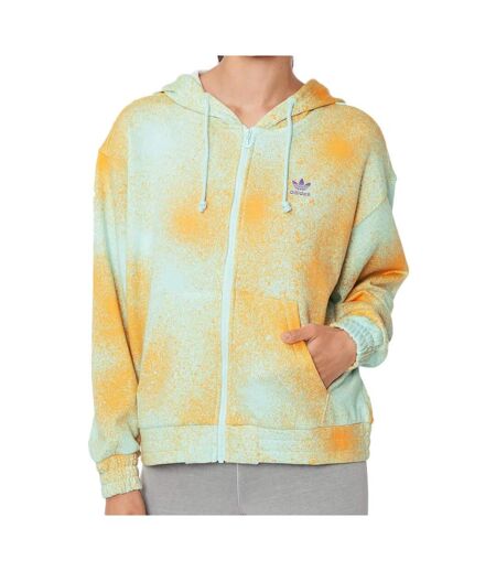 Sweat Zippé Bleu/Orange Femme Adidas Relaxed - 34