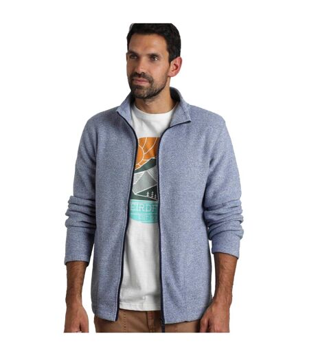Mens thames full zip fleece top mid blue Weird Fish
