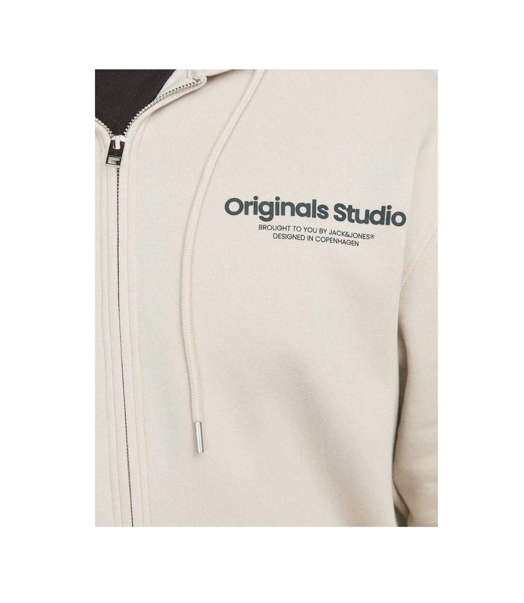 Mens Vester Full Zip Hoodie Moonbeam Jack And Jones-4