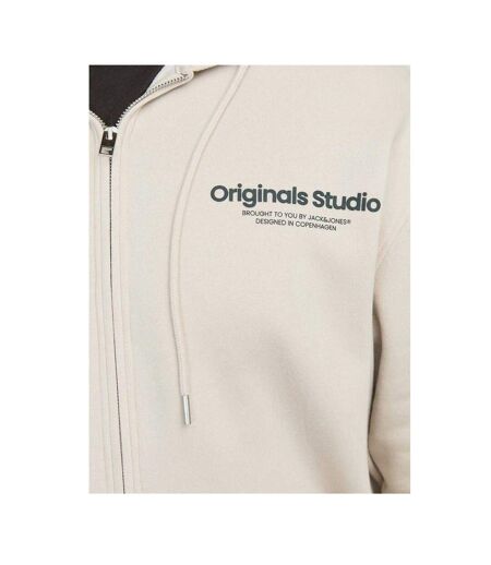Mens Vester Full Zip Hoodie Moonbeam Jack And Jones