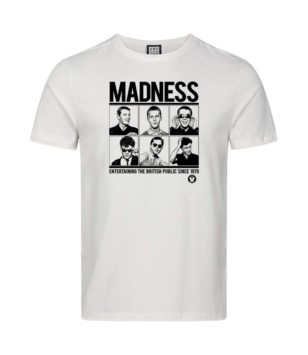 T-shirt Motif/style Madness Entertaining The British Public Adulte Vieux Blanc Amplified-1