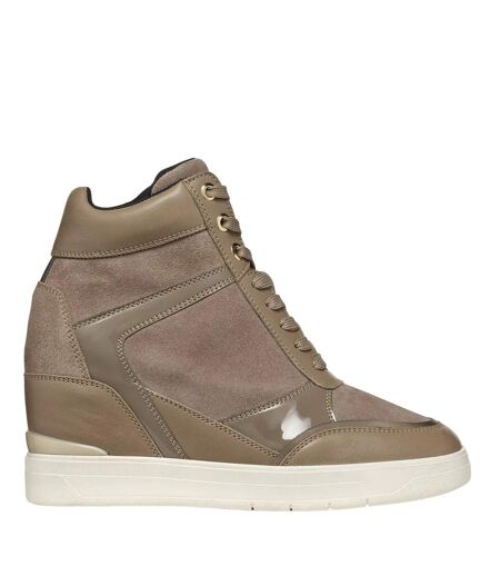 Womens/ladies maurica suede trainers dark taupe Geox