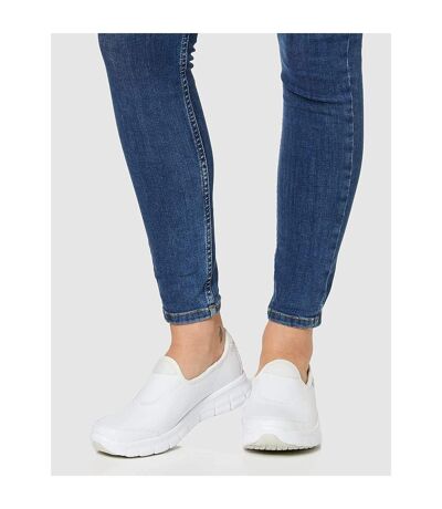 Womens Sure Track Slip Resistant Slip On Work Shoe White Skechers