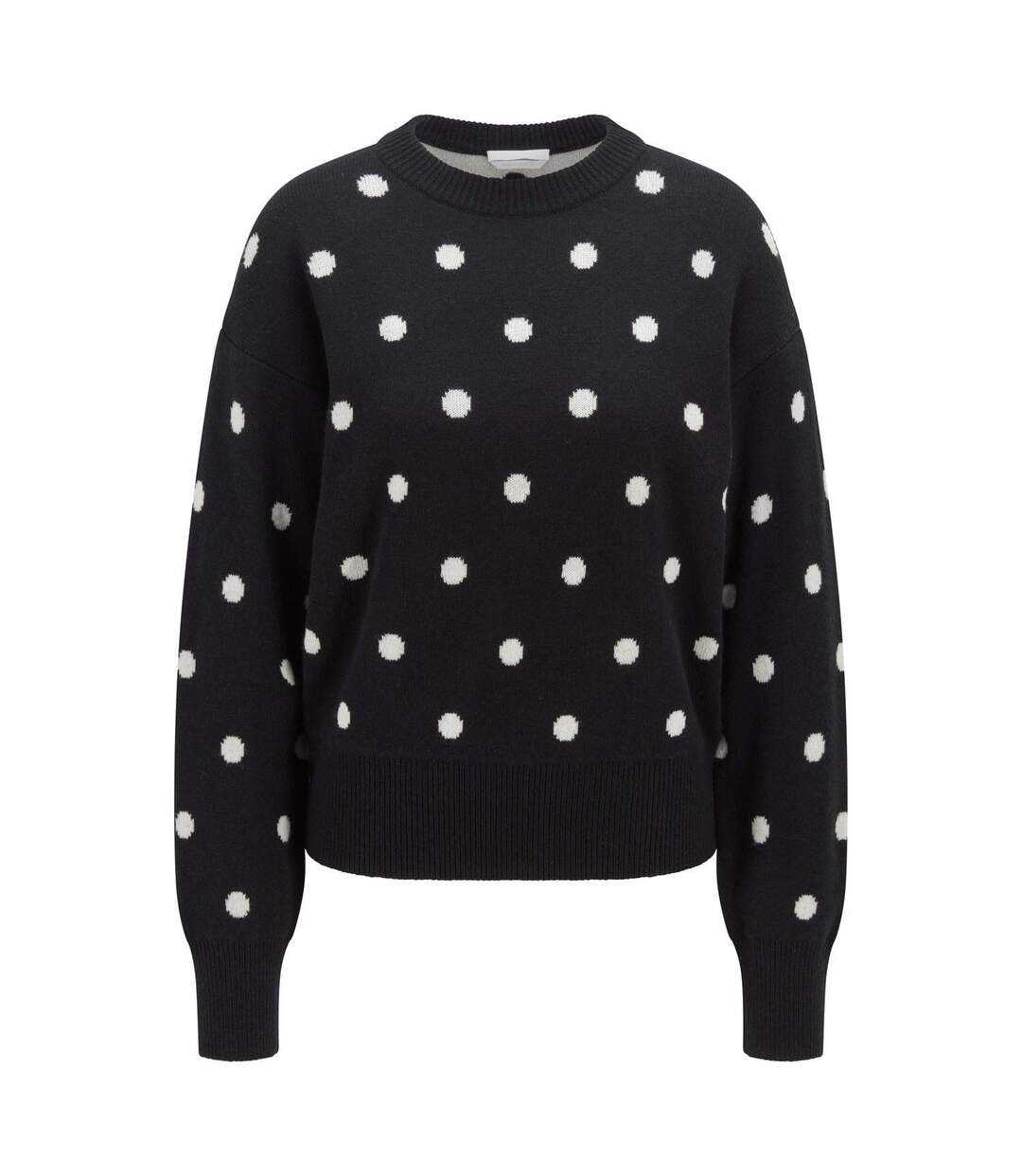Womens/ladies Finleigh Sweatshirt Black White Boss-2