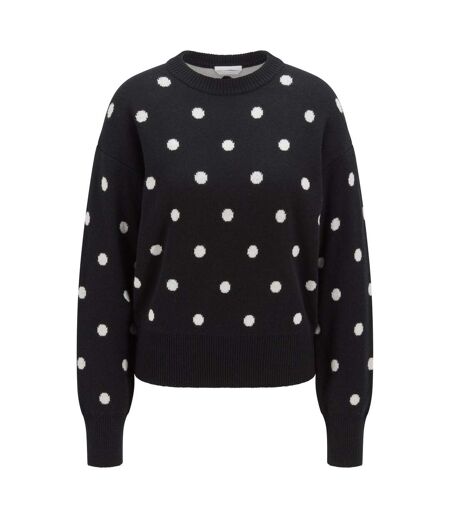 Womens/ladies Finleigh Sweatshirt Black White Boss