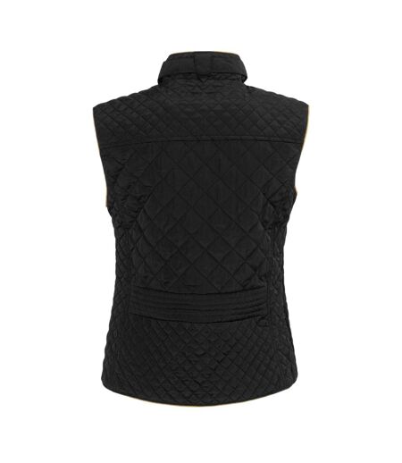 Womens/ladies Quilted Gilet Black Miso