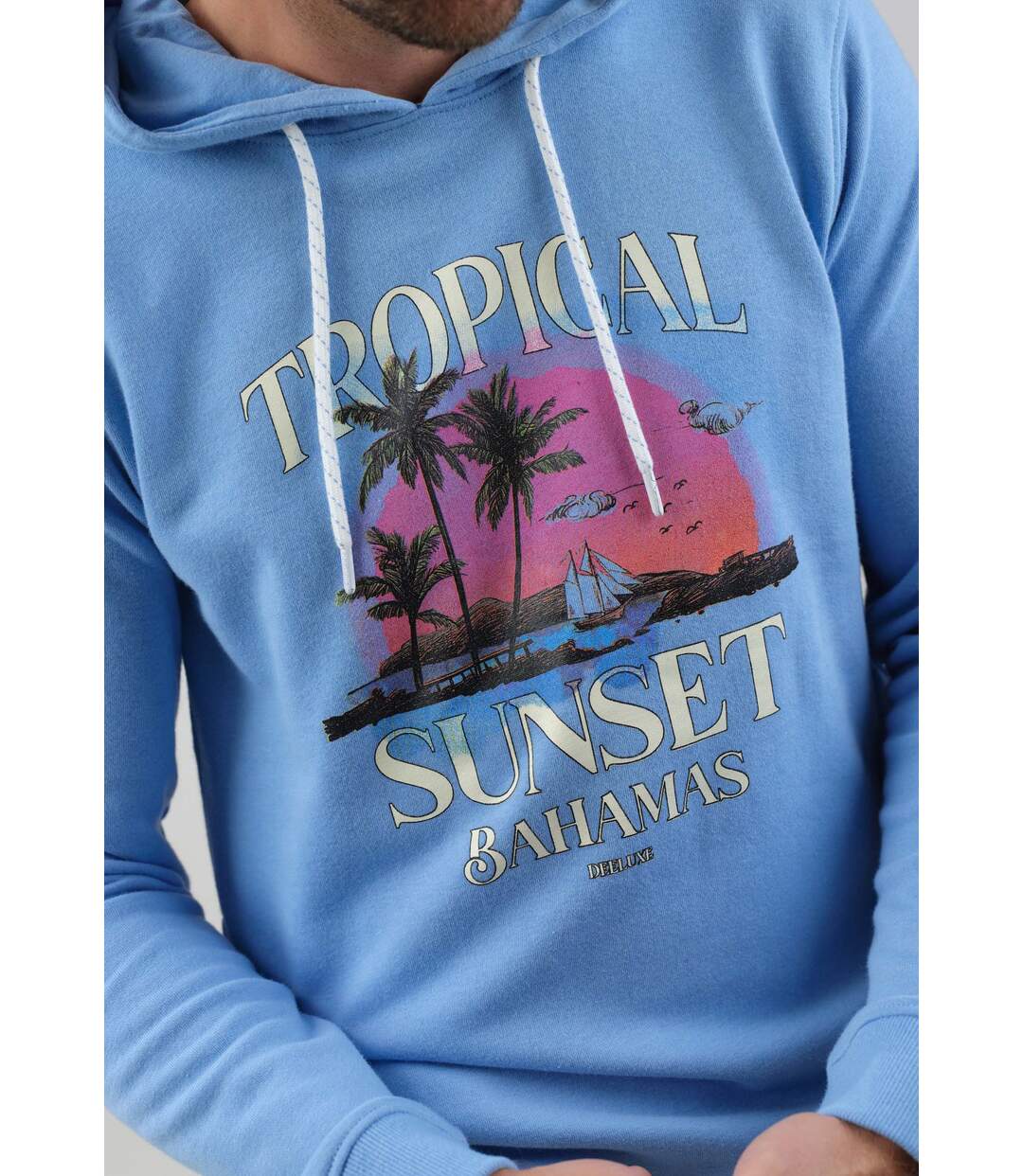 Sweat homme en coton à capuche TROPICAL