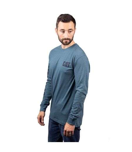 Mens Trademark Banner Long-sleeved T-shirt Teal Caterpillar