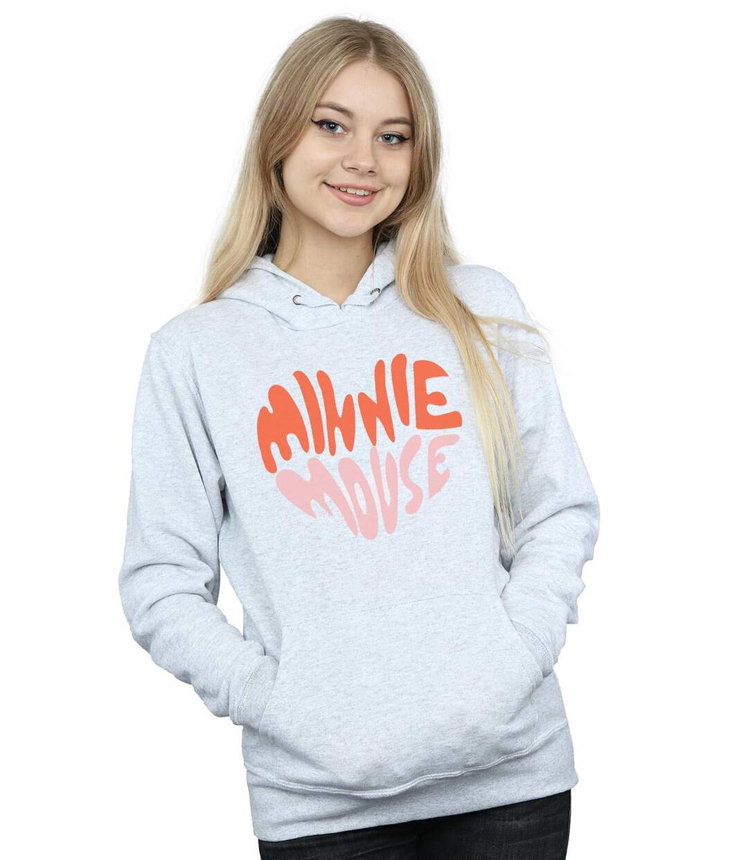 Disney Womens/Ladies Minnie Mouse Heart Shaped Hoodie (sweat à capuche en forme de cœur) (Gris sportif) - UTBI11181-2