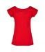 T-shirt À Col Large Pour Femme/femme Rouge De La Ville Build Your Brand-2