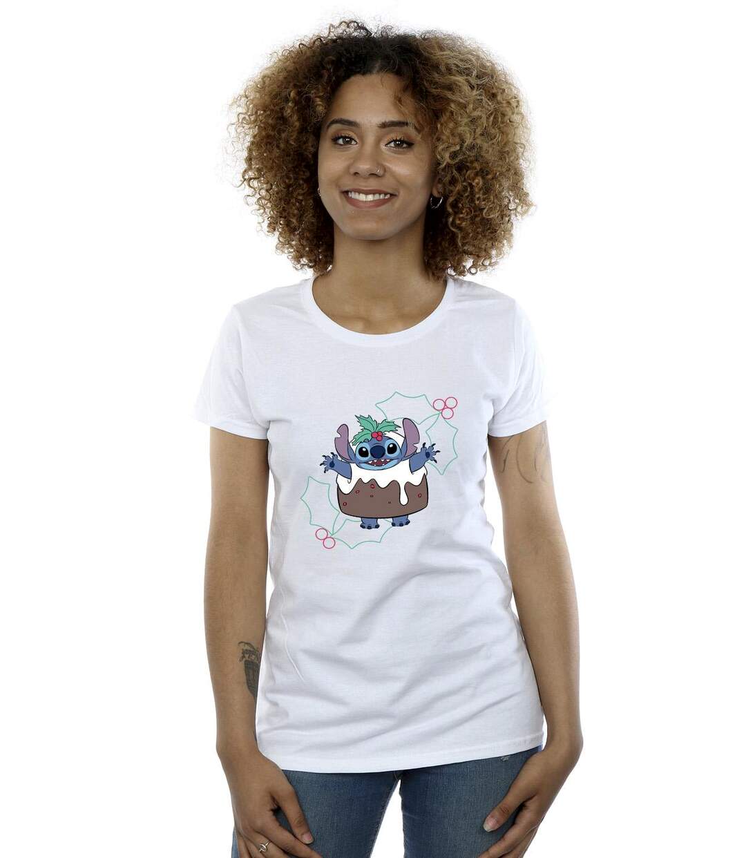 Disney Femmes/Les femmes Lilo & Stitch Pudding Holly T-Shirt en coton (Blanc) - UTBI26085-2