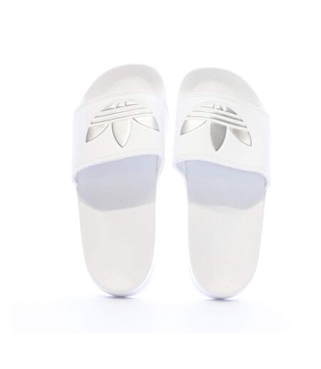 Claquettes blanches/argenté femme adidas adilette - 38