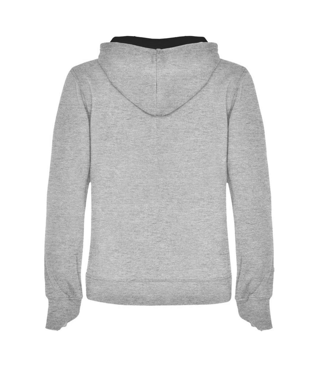 Sweat à capuche urban femme gris chiné / noir Roly