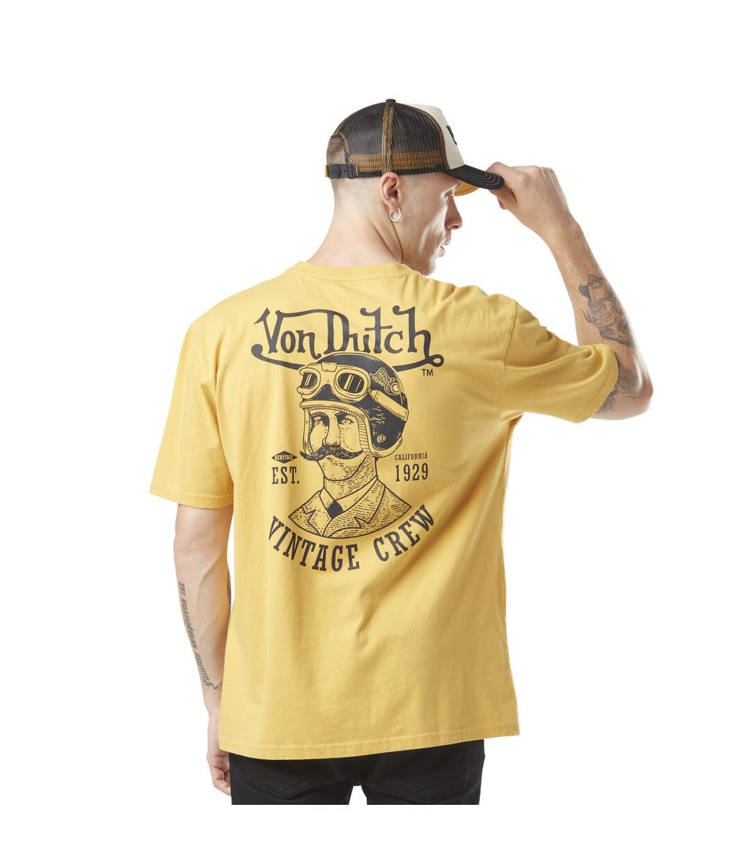 T-shirt homme col rond relax fit avec print en coton Crew Vondutch