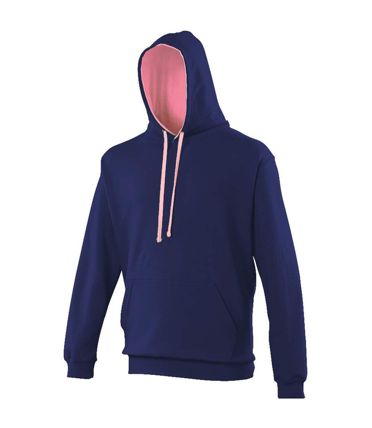 Awdis Varsity Hooded Sweatshirt / Hoodie (Oxford Navy / Candyfloss Pink) - UTRW165