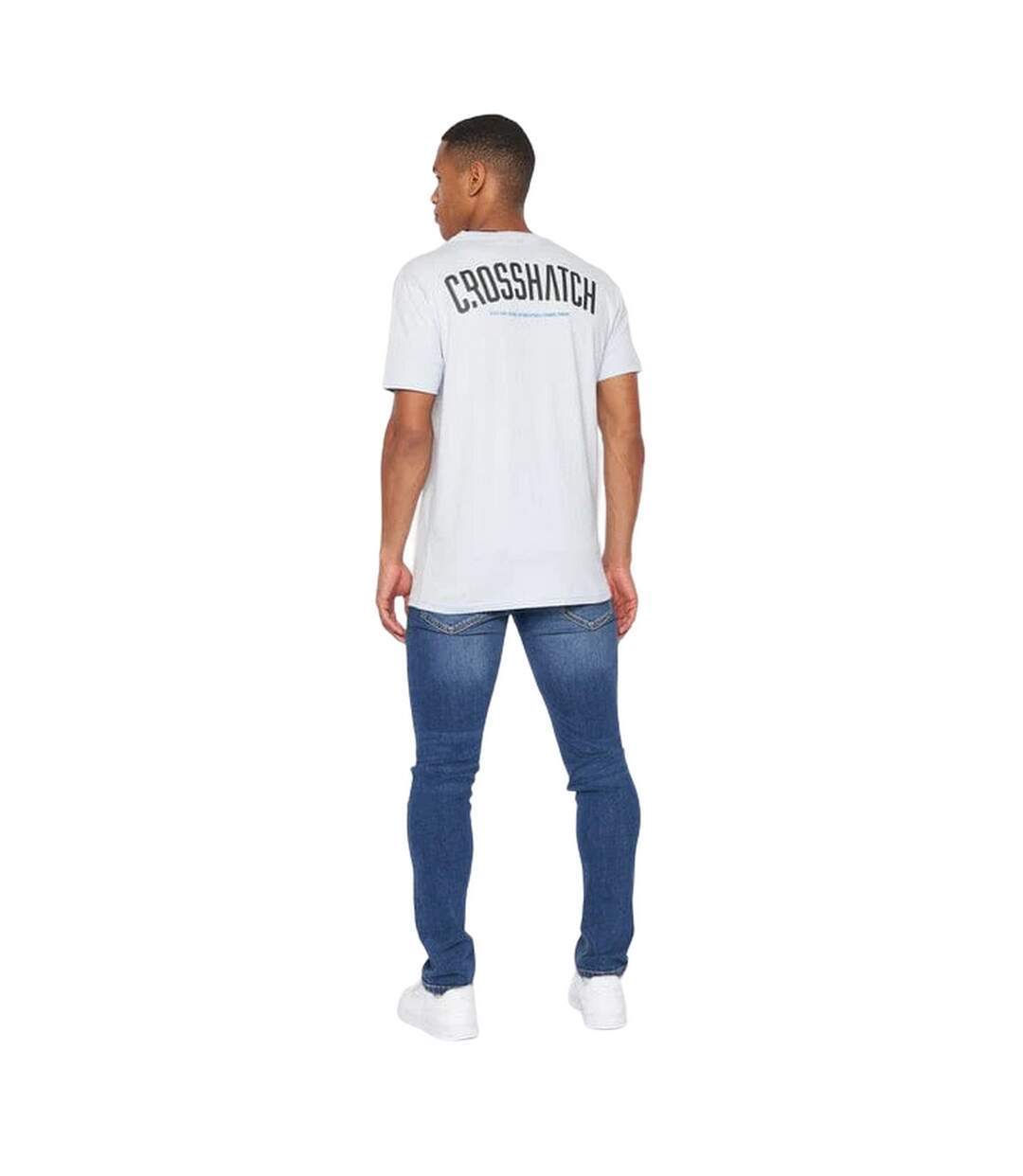 T-shirt Cronstand Homme Bleu Clair Crosshatch-3