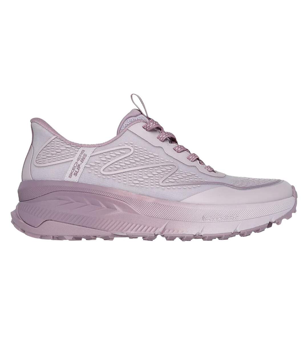 Womens/ladies Switch Back Mist Hiking Shoes Pink Grey Skechers-3