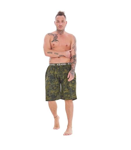 Shorts De Détente Motif/style Camouflage Homme Vert Noir Keanu