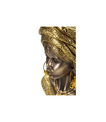 Buste Femme Africaine en Résine Nairobi 28cm Or