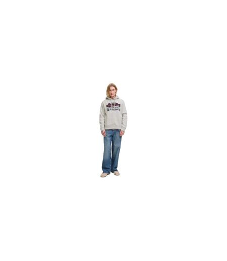 Mens Denim Goods Hoodie White Melange Jack And Jones
