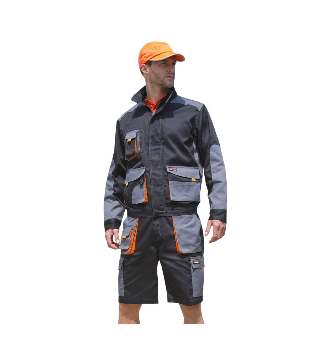 Veste Lite Adulte Gris Noir Orange WORK-GUARD By Result-1
