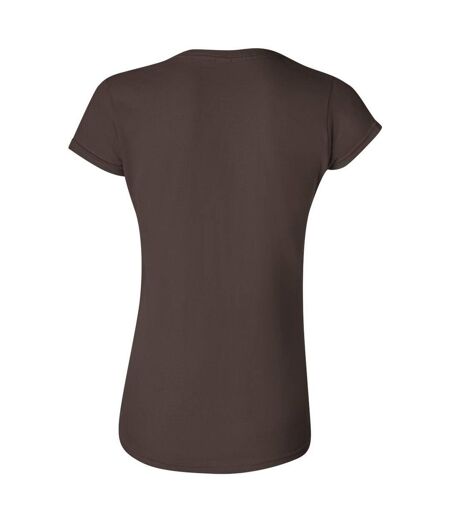 T-shirt À Manches Courtes Femmes Chocolat Foncé Gildan