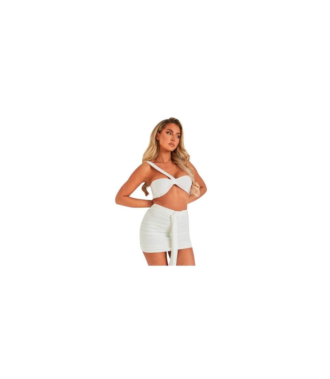 Haut Court 1 Épaule Femme Blanc Missy Empire-1