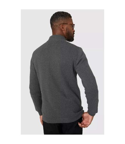 Mens premium cotton funnel neck jumper grey Maine