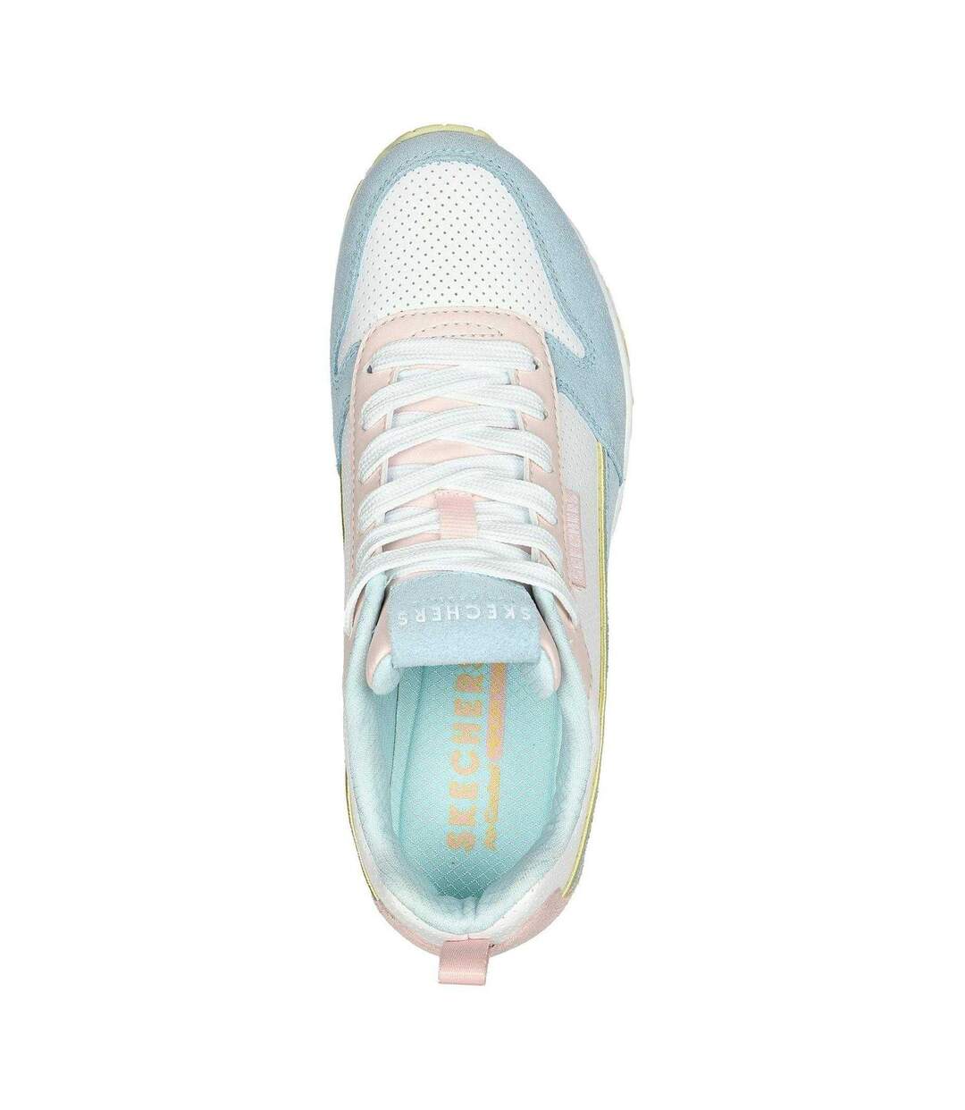 Baskets Uno Stand On Air Femme Bleu Clair Rose Skechers-3