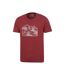 Mens Linear Organic T-shirt Dark Burgundy Mountain Warehouse-3