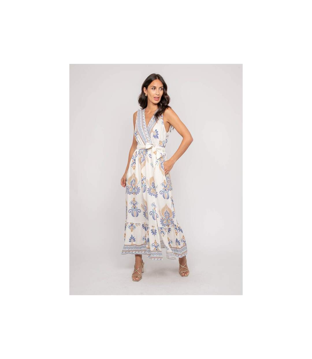 Robe sans manches motif cache-coeur ILDEMA - Dona X Lisa-4