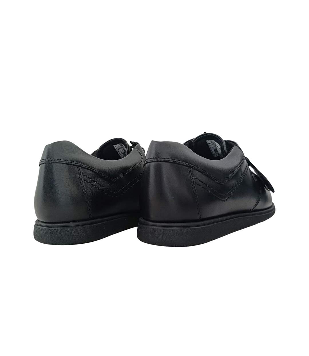 Mens Leather Work Flat Shoes Black Pretty Green-2