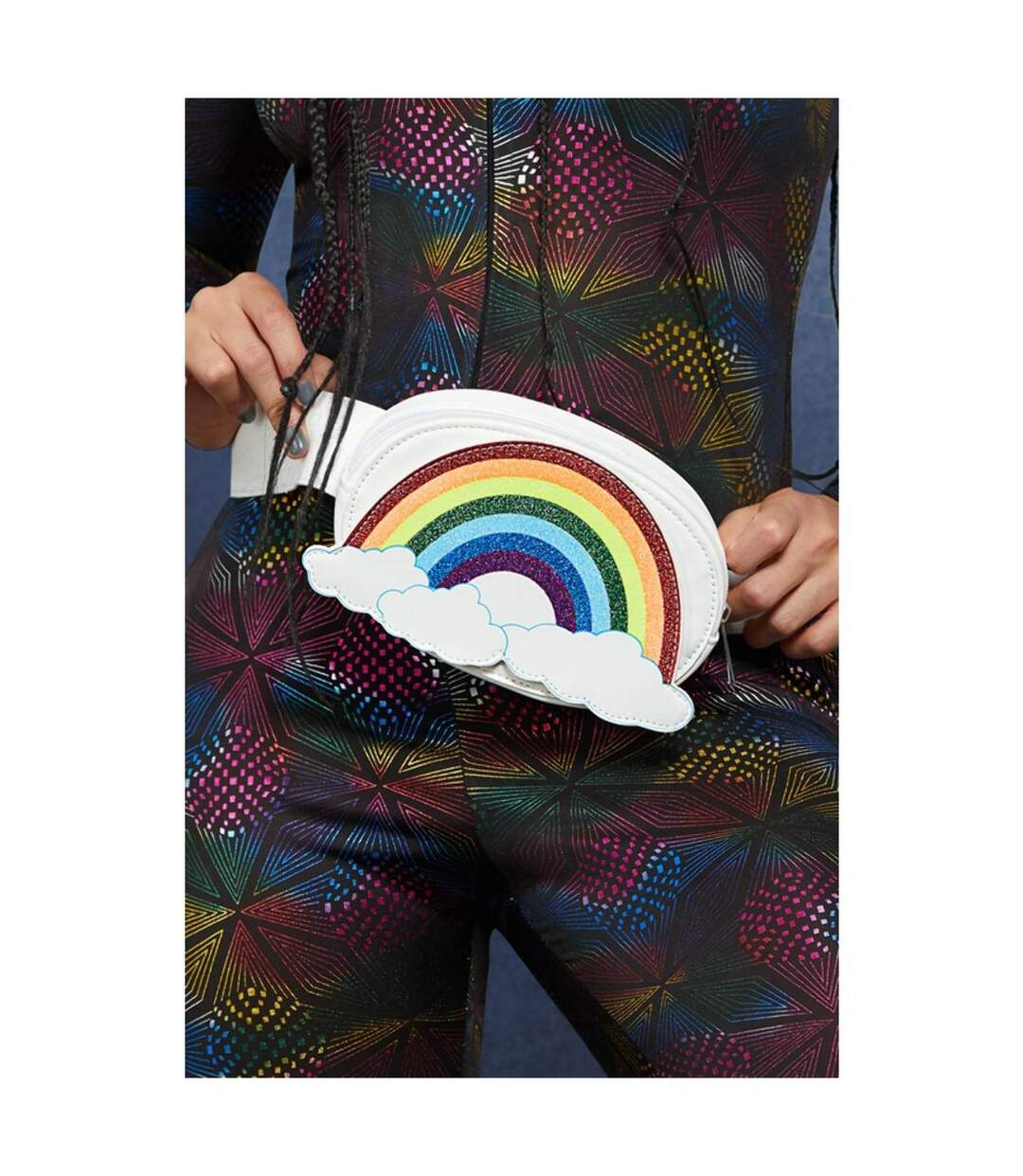 Rainbow bum bag one size white/multicoloured Fever-1