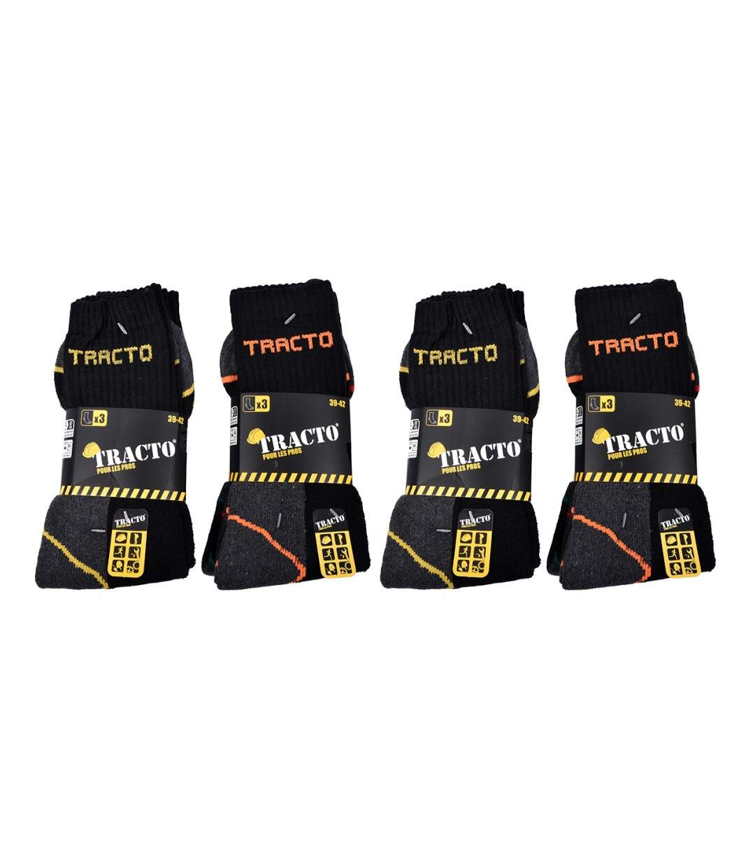 Chaussettes de Travail TRACTO pour Homme Résistance et Qualité Pro - Pack de 12-4