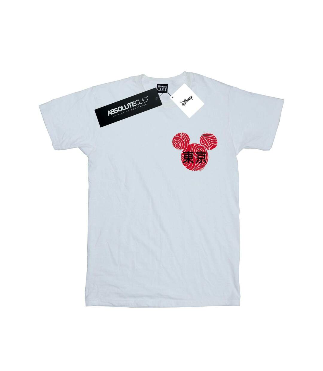 Disney T-shirt boyfriend en coton avec symbole de Mickey Mouse pour femmes/femmes (Blanc) - UTBI37949-1