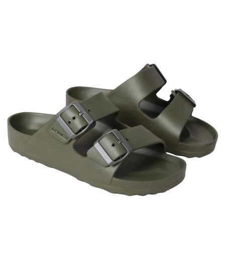 Claquettes shore femme vert kaki Animal