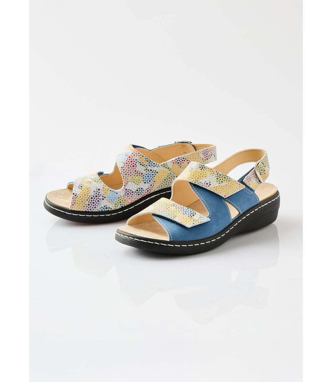 Sandales grande largeur cuir-4