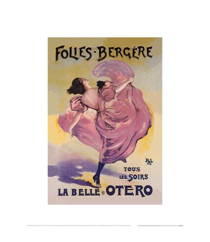 Jean de Paleologu - Imprimé LA BELLE OTERO FOLIES - BERGERE (Jaune / Violet) (40 cm x 30 cm) - UTPM6345