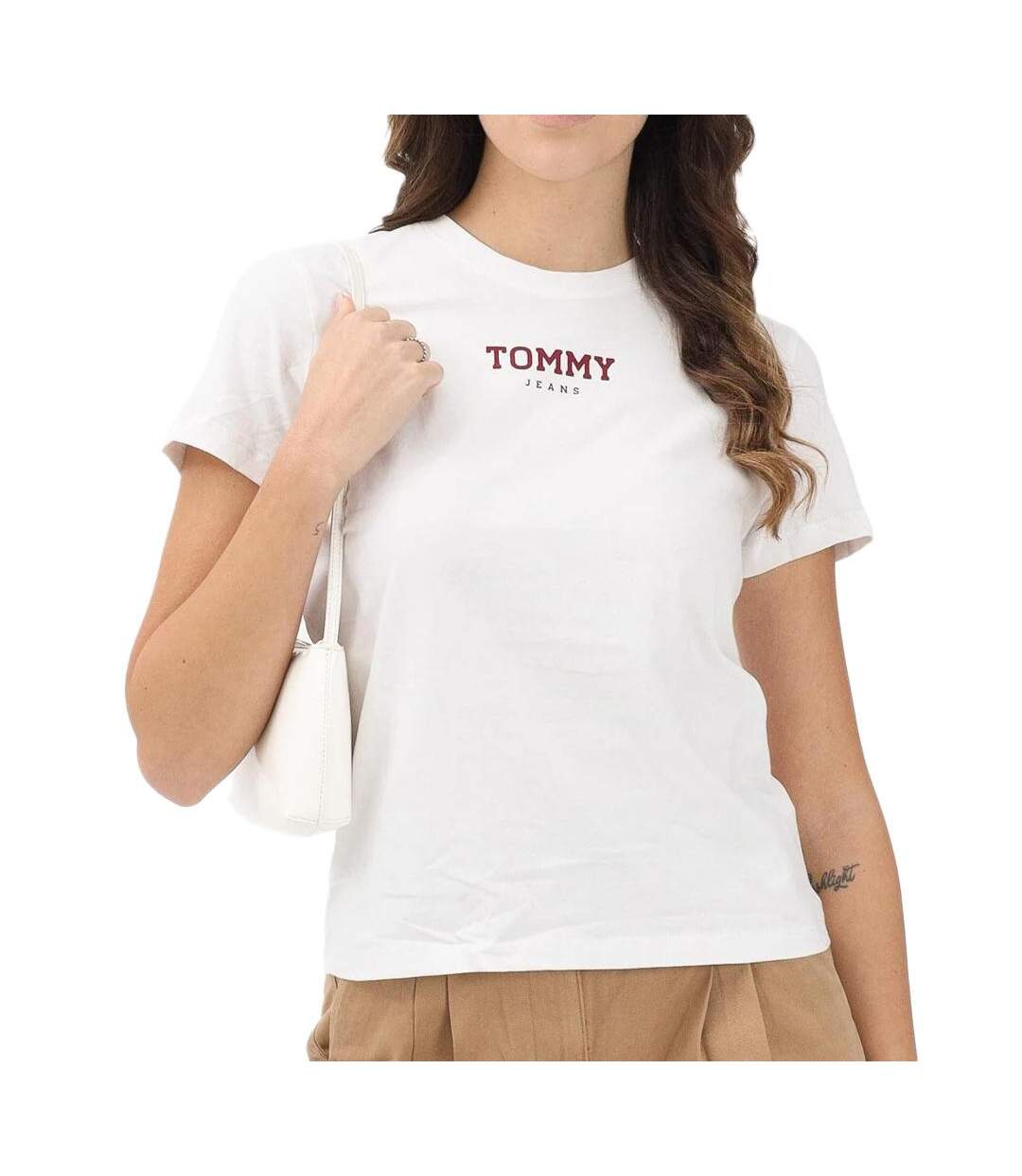 T-shirt blanc femme tommy hilfiger tjw reg essential lo-1