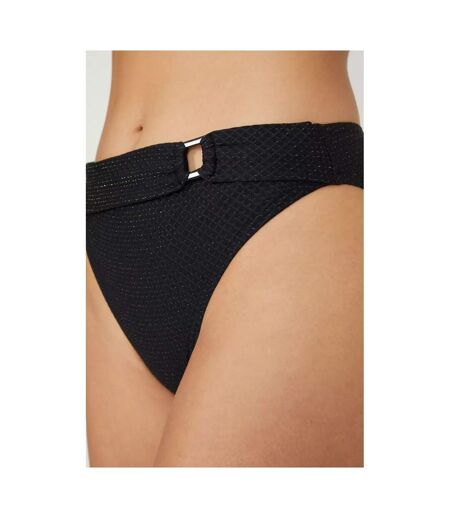 Gorgeous Womens/Ladies Sparkle Ring Detail Bikini Bottoms (Black) - UTDH5595