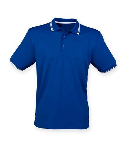 Mens coolplus tipped polo shirt royal blue/white Henbury