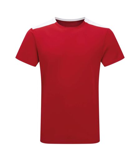 Unisex Adult Performance Contrast T-shirt Fire Red White TriDri