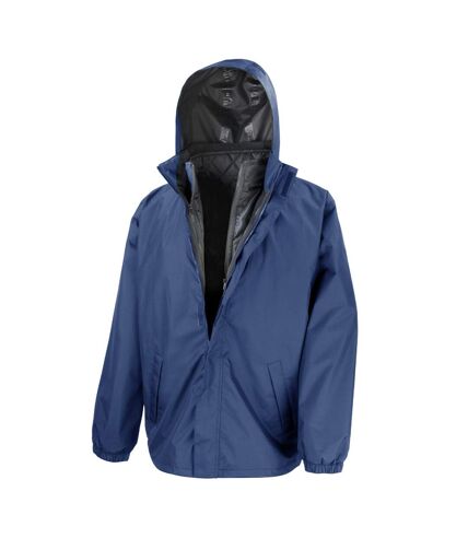 Mens 3 in 1 waterproof jacket navy Result Core