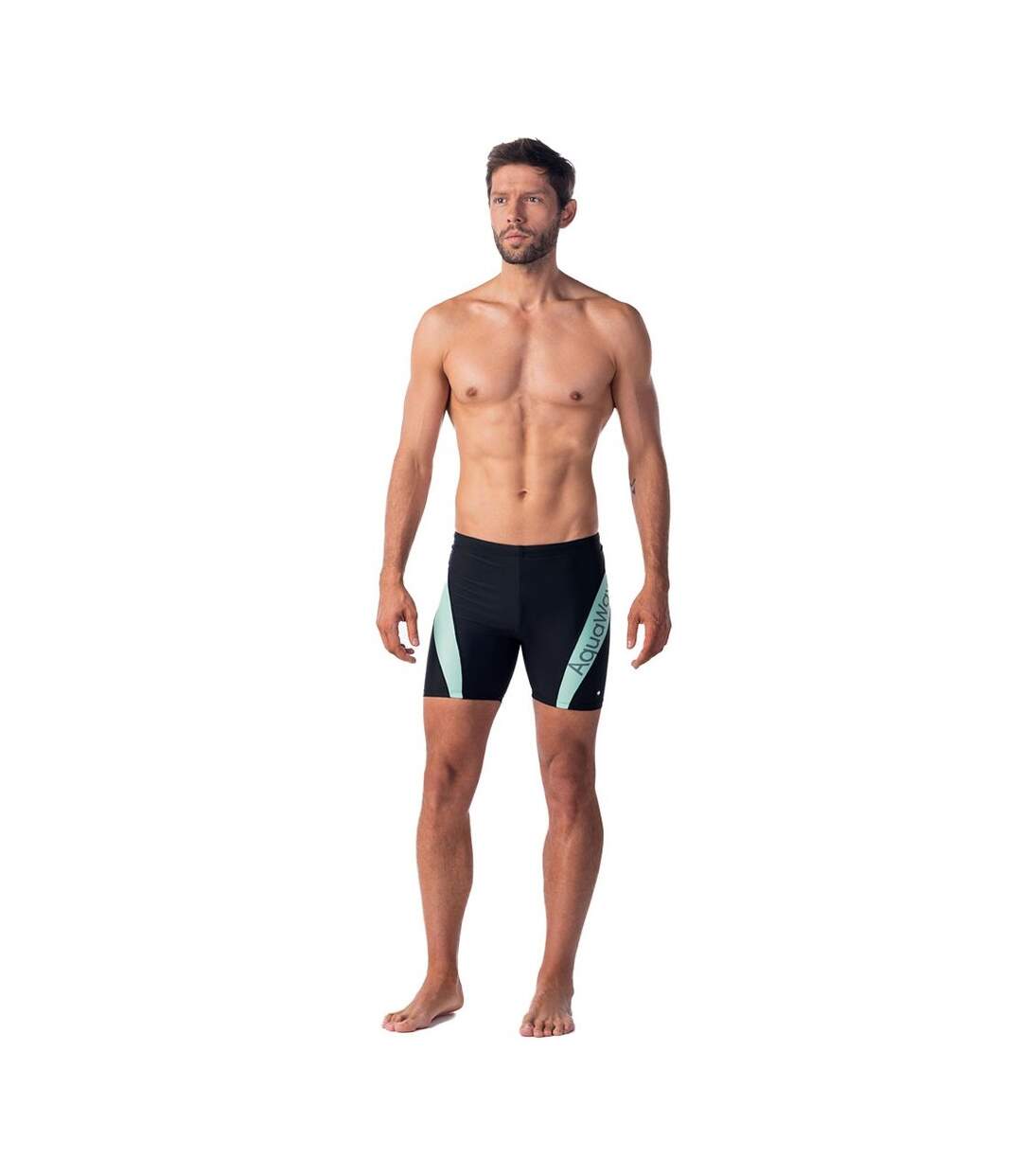 Short De Bain Fiero Homme Noir Menthe Au Lait Aquawave-1