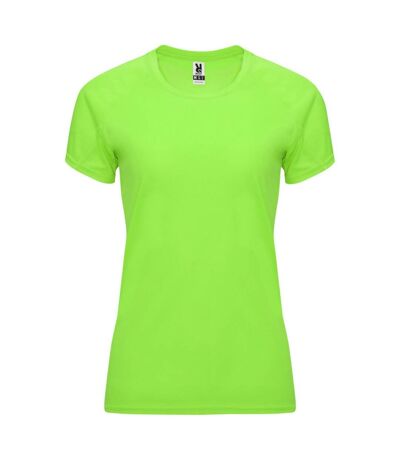 Womens/ladies Bahrain Short-sleeved Sports T-shirt Fluorescent Green Roly