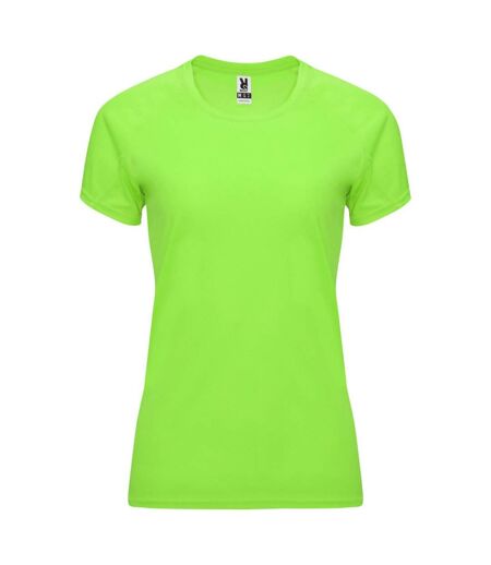 Womens/ladies Bahrain Short-sleeved Sports T-shirt Fluorescent Green Roly