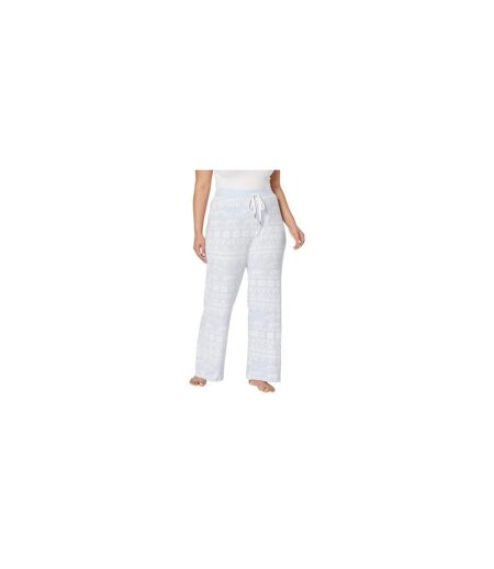 Womens/ladies Snowflake Relaxed Fit Christmas Lounge Pants Light Blue PJ Salvage